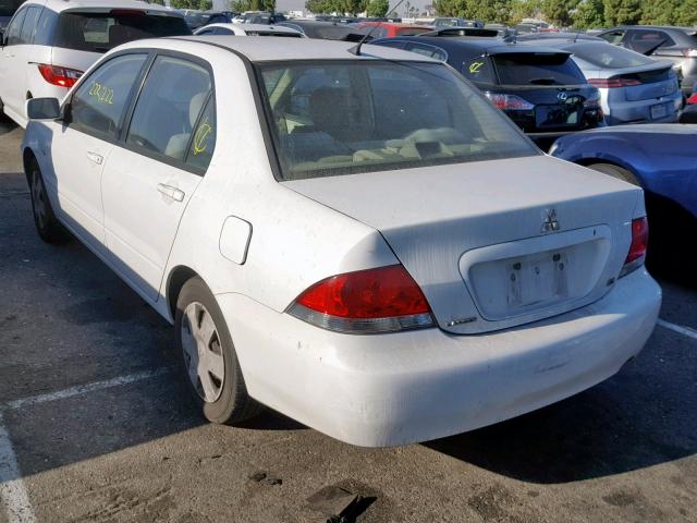 JA3AJ26E35U016708 - 2005 MITSUBISHI LANCER ES WHITE photo 3