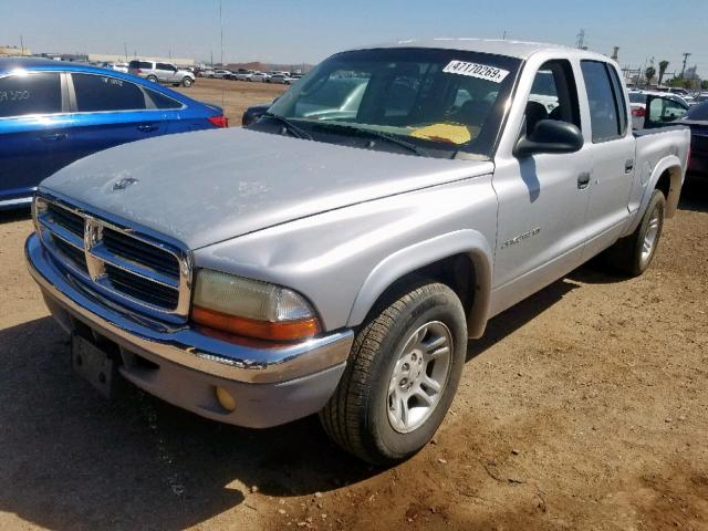 1B7HL48N52S518291 - 2002 DODGE DAKOTA QUA SILVER photo 2