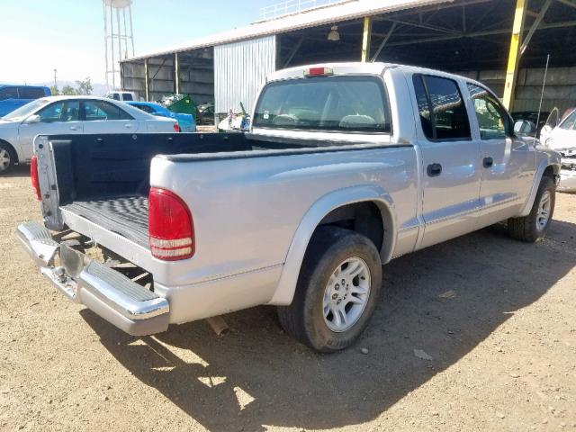 1B7HL48N52S518291 - 2002 DODGE DAKOTA QUA SILVER photo 4