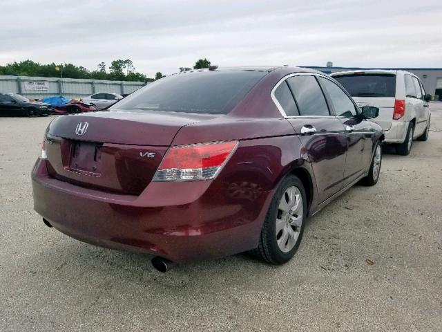 1HGCP36819A051653 - 2009 HONDA ACCORD EXL BURGUNDY photo 4