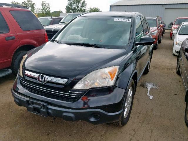 JHLRE48718C078799 - 2008 HONDA CR-V EXL BLACK photo 2