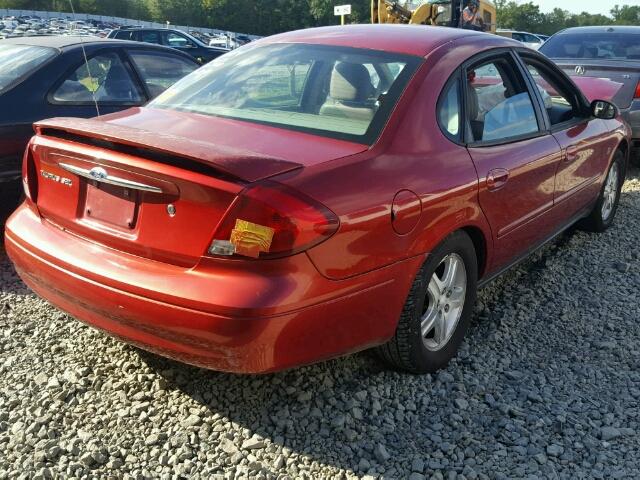 1FAFP56S81A282854 - 2001 FORD TAURUS SEL RED photo 4