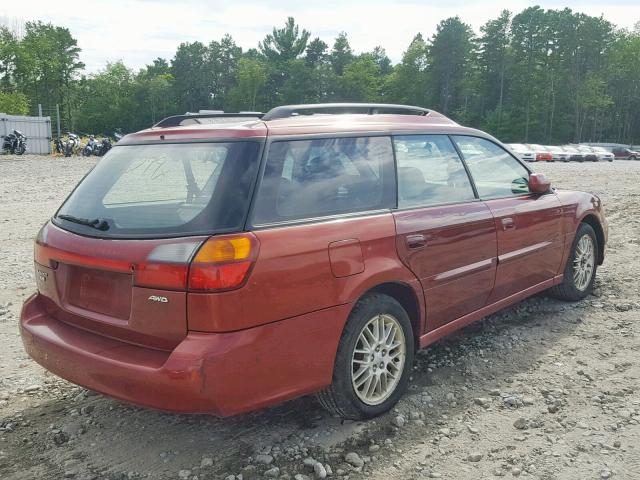 4S3BH635737308662 - 2003 SUBARU LEGACY L RED photo 4