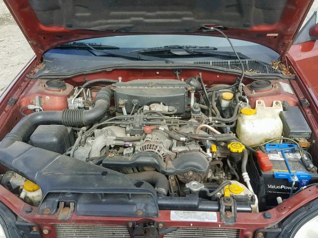 4S3BH635737308662 - 2003 SUBARU LEGACY L RED photo 7