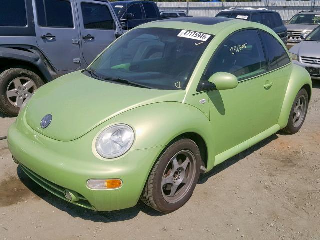3VWCP21C21M461662 - 2001 VOLKSWAGEN NEW BEETLE მწვანე ფოტო 2