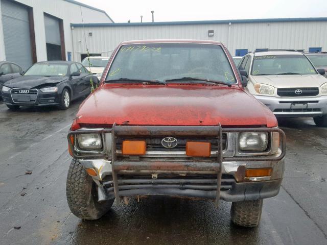 4TARN01PXPZ114514 - 1993 TOYOTA PICKUP 1/2 RED photo 9