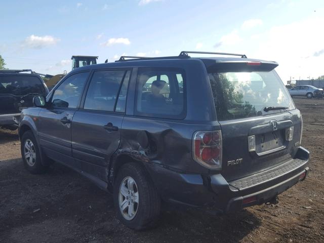 5FNYF18106B016570 - 2006 HONDA PILOT LX GRAY photo 3