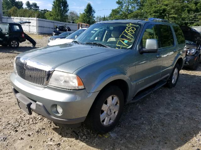 5LMEU88H85ZJ26945 - 2005 LINCOLN AVIATOR TURQUOISE photo 2