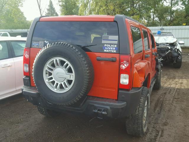 5GTEN13E788114894 - 2008 HUMMER H3 ORANGE photo 4