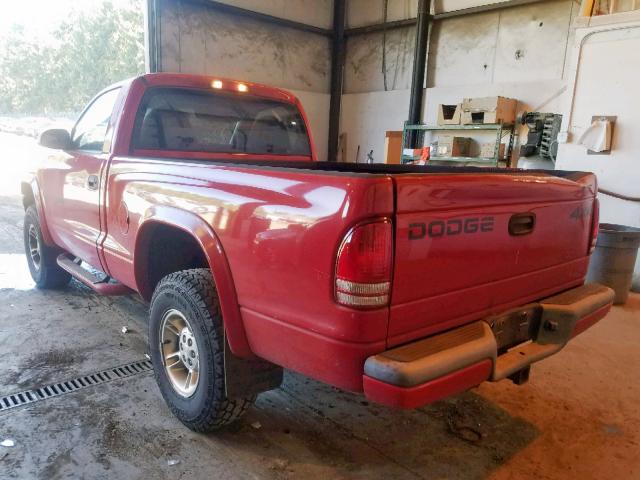 1B7GG26Y8VS282905 - 1997 DODGE DAKOTA RED photo 3