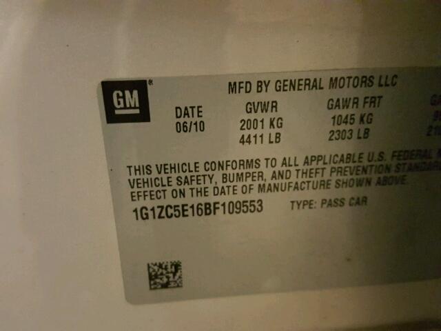 1G1ZC5E16BF109553 - 2011 CHEVROLET MALIBU 1LT 棕色 照片 10