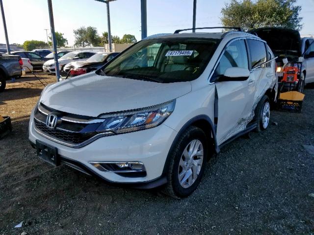 5J6RM3H74FL013785 - 2015 HONDA CR-V EXL WHITE photo 2