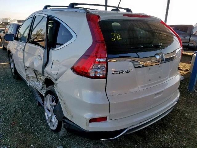 5J6RM3H74FL013785 - 2015 HONDA CR-V EXL WHITE photo 3