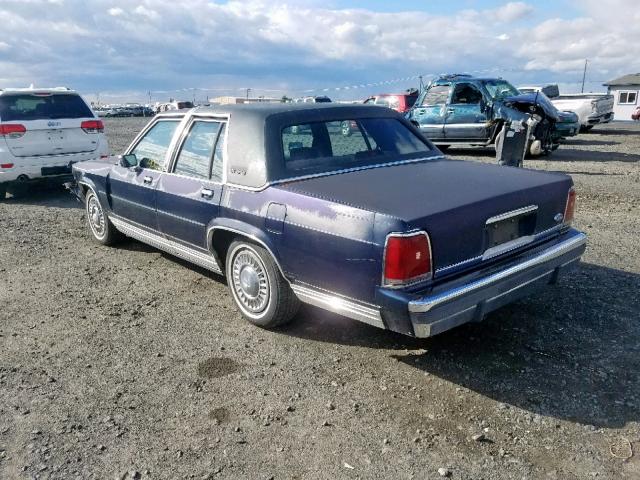 2FACP74F7LX109227 - 1990 FORD CROWN VICT BLUE photo 3