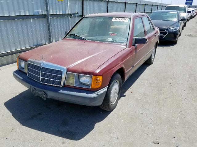 WDBDB22A3EA047391 - 1984 MERCEDES-BENZ 190 D 2.2 MAROON photo 2