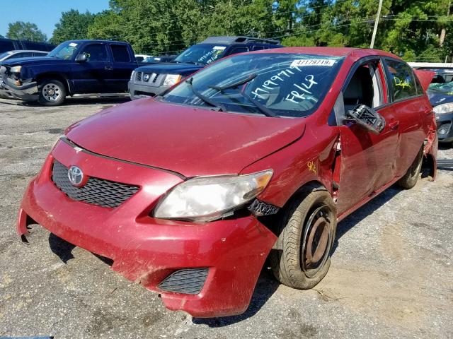 1NXBU40E69Z155217 - 2009 TOYOTA COROLLA BA RED photo 2