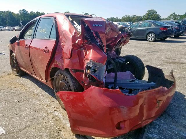 1NXBU40E69Z155217 - 2009 TOYOTA COROLLA BA RED photo 3