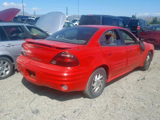 1G2NF52T61M577560 - 2001 PONTIAC GRAND AM S RED photo 4