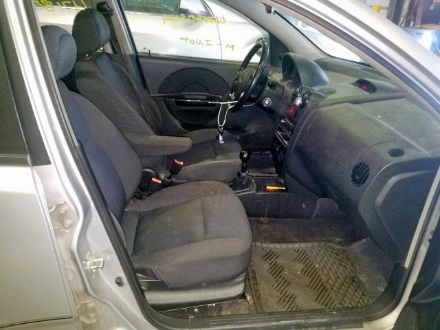 KL1TD66617B792133 - 2007 CHEVROLET AVEO BASE ვერცხლისფერი ფოტო 5