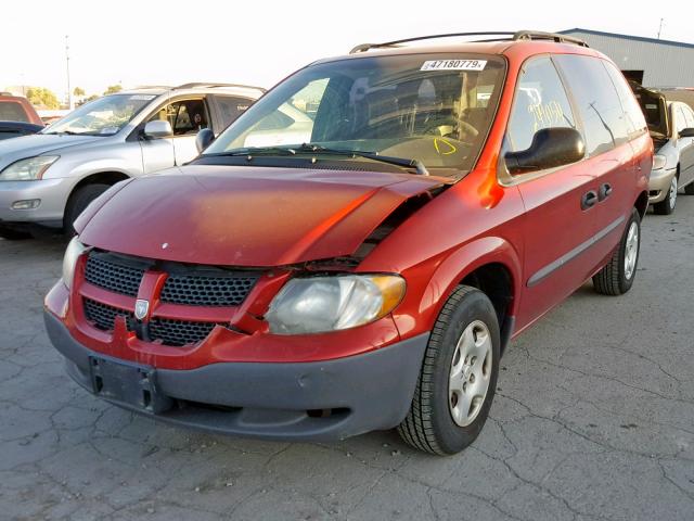 1B4GP15B32B555264 - 2002 DODGE CARAVAN EC RED photo 2