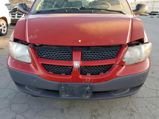 1B4GP15B32B555264 - 2002 DODGE CARAVAN EC RED photo 9