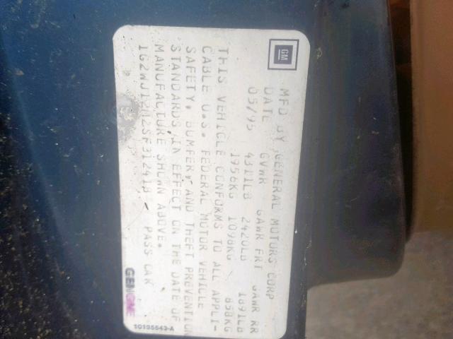 1G2WJ12M2SF312418 - 1995 PONTIAC GRAND PRIX GREEN photo 10