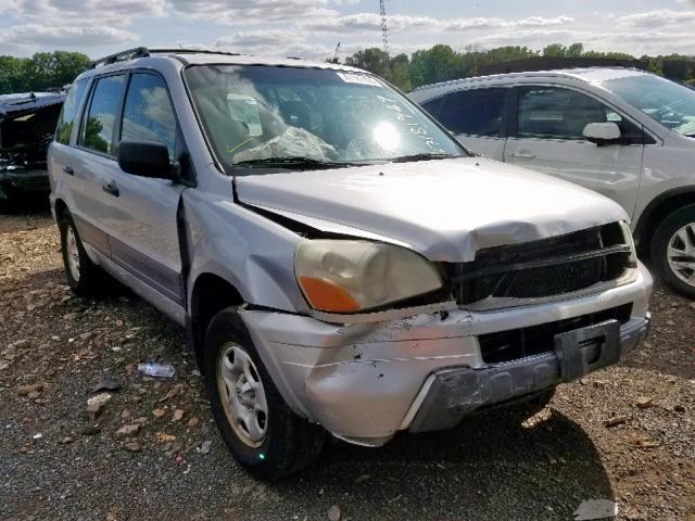 2HKYF18145H514402 - 2005 HONDA PILOT LX SILVER photo 1