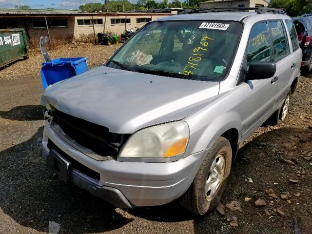 2HKYF18145H514402 - 2005 HONDA PILOT LX SILVER photo 2