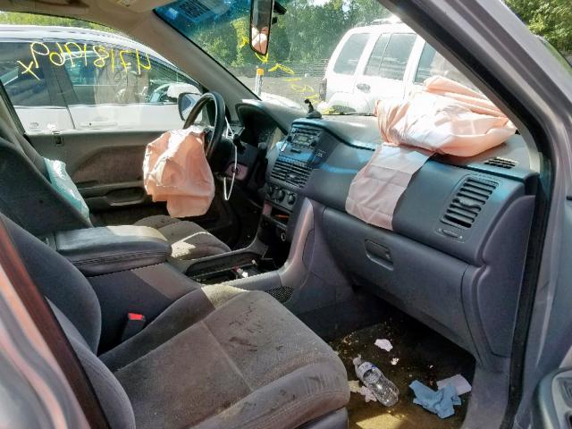 2HKYF18145H514402 - 2005 HONDA PILOT LX SILVER photo 5