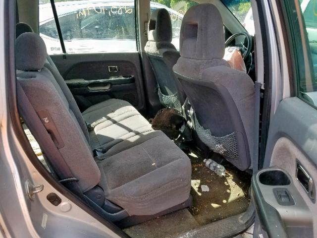 2HKYF18145H514402 - 2005 HONDA PILOT LX SILVER photo 6