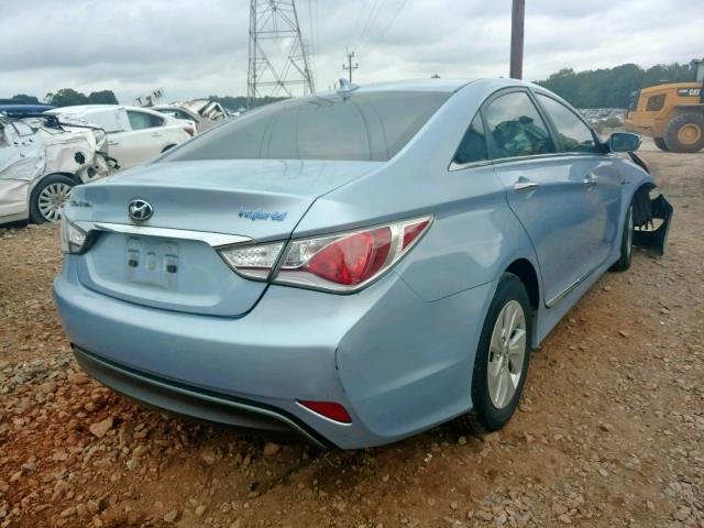 KMHEC4A49DA098348 - 2013 HYUNDAI SONATA HYB BLUE photo 4