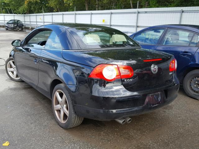 WVWDA71F57V002141 - 2007 VOLKSWAGEN EOS 2.0T S BLACK photo 3