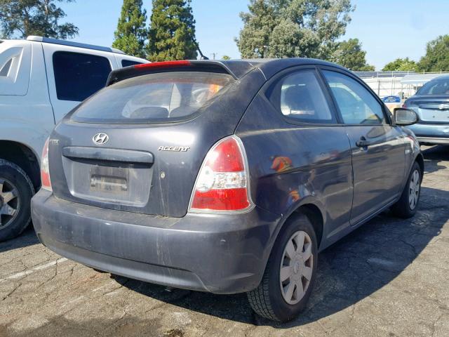 KMHCM36C87U017065 - 2007 HYUNDAI ACCENT GS CHARCOAL photo 4