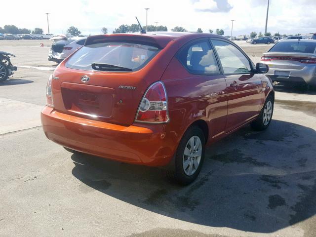 KMHCM3AC4AU149772 - 2010 HYUNDAI ACCENT BLU ORANGE photo 4