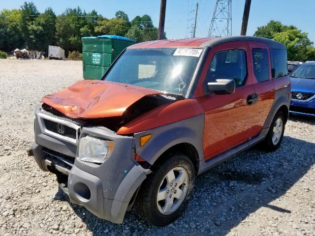 5J6YH18625L006845 - 2005 HONDA ELEMENT EX ORANGE photo 2