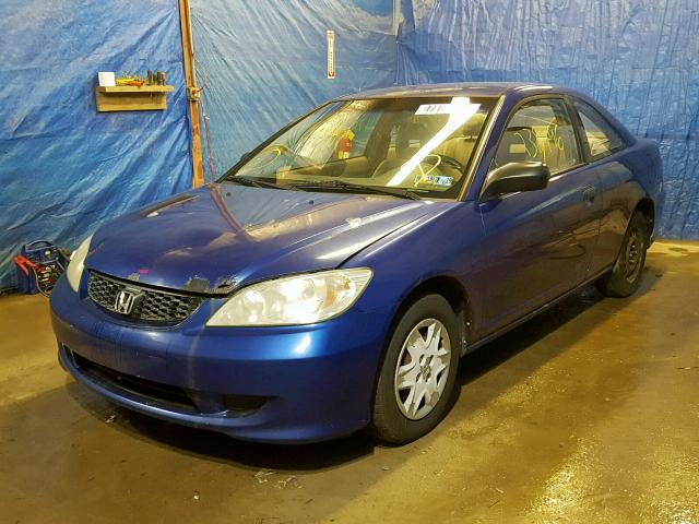 1HGEM21384L055042 - 2004 HONDA CIVIC DX V BLUE photo 2