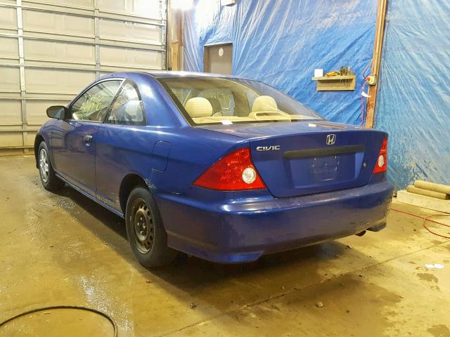 1HGEM21384L055042 - 2004 HONDA CIVIC DX V BLUE photo 3