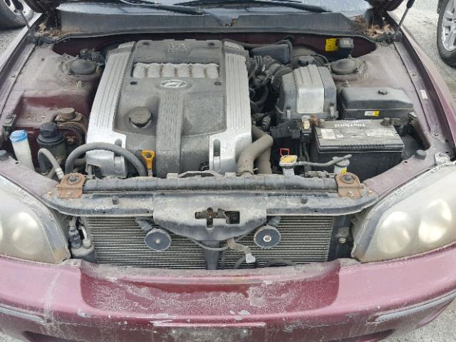 KMHFU45E42A186144 - 2002 HYUNDAI XG 350 BURGUNDY photo 7