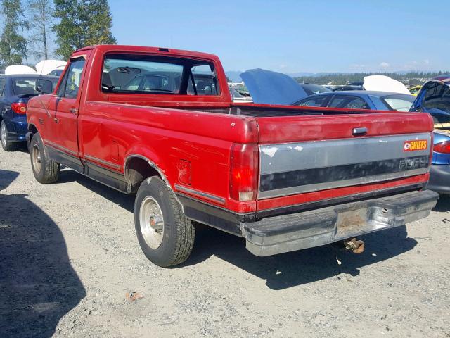 2FTDF15N7NCA40277 - 1992 FORD F150 RED photo 3