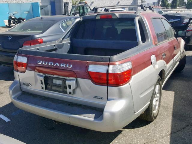 4S4BT62C637111279 - 2003 SUBARU BAJA SPORT RED photo 4