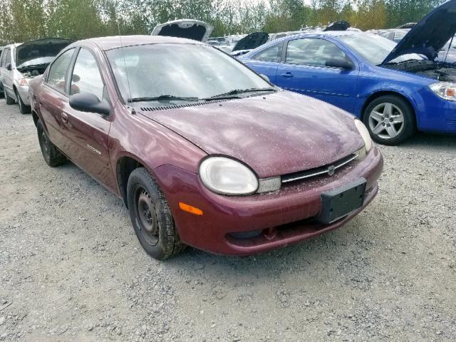 1B3ES46CX1D130047 - 2001 DODGE NEON SE MAROON photo 1