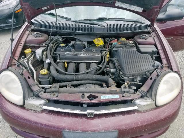 1B3ES46CX1D130047 - 2001 DODGE NEON SE MAROON photo 7