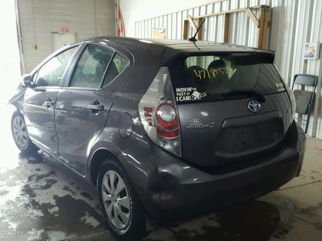 JTDKDTB3XD1544446 - 2013 TOYOTA PRIUS C GRAY photo 3