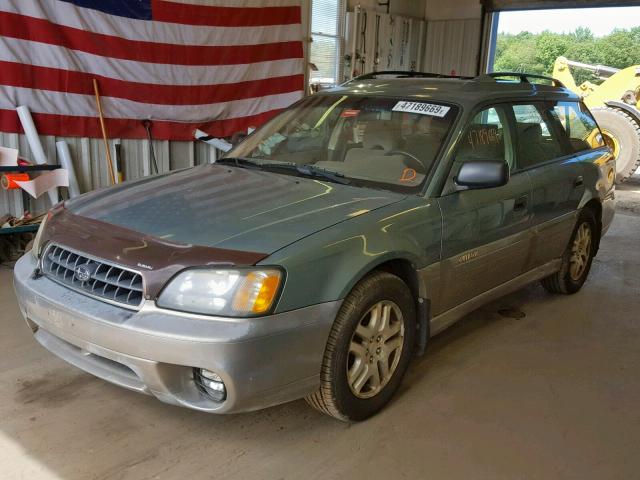 4S3BH675537606542 - 2003 SUBARU LEGACY OUT GREEN photo 2