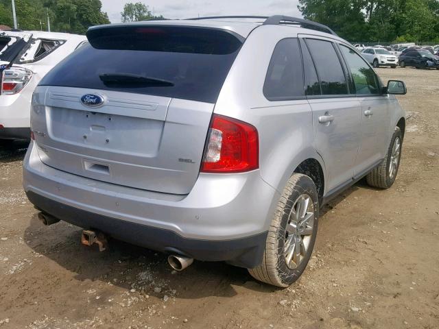 2FMDK3JC4DBC29710 - 2013 FORD EDGE SEL SILVER photo 4