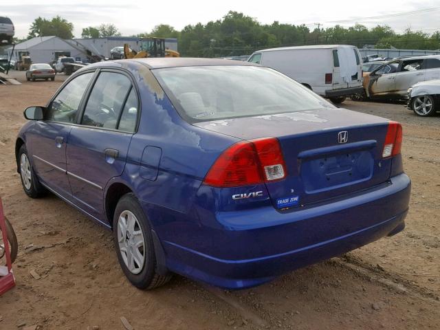 2HGES16315H563196 - 2005 HONDA CIVIC DX V BLUE photo 3