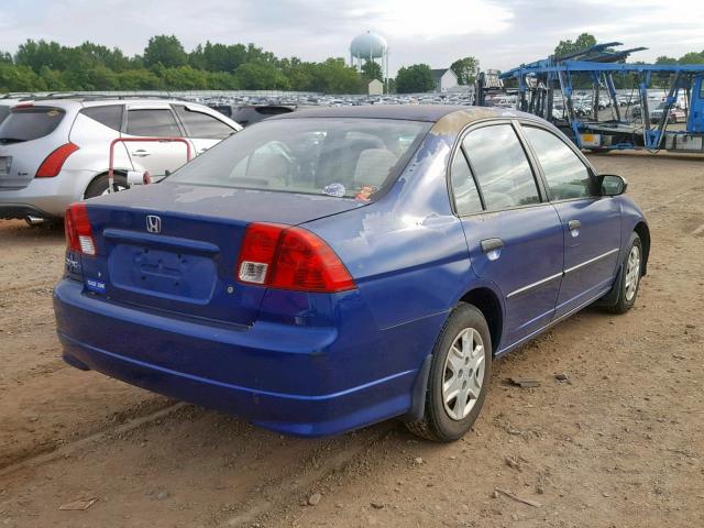 2HGES16315H563196 - 2005 HONDA CIVIC DX V BLUE photo 4