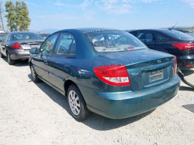 KNADC125736253905 - 2003 KIA RIO GREEN photo 3