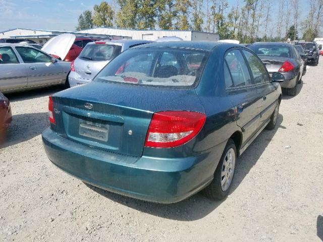 KNADC125736253905 - 2003 KIA RIO GREEN photo 4