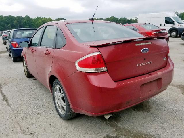 1FAHP36N89W261329 - 2009 FORD FOCUS SES RED photo 3